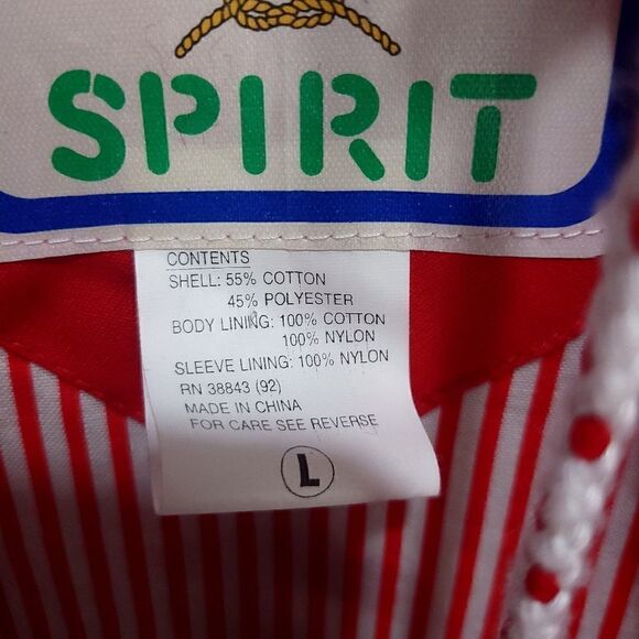 RetroāIzziāSpiritĀ 80sāRedāandāWhiteāSailingāJacket - Picture 11 of 13